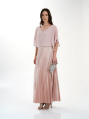 Pleated Cape Dress 