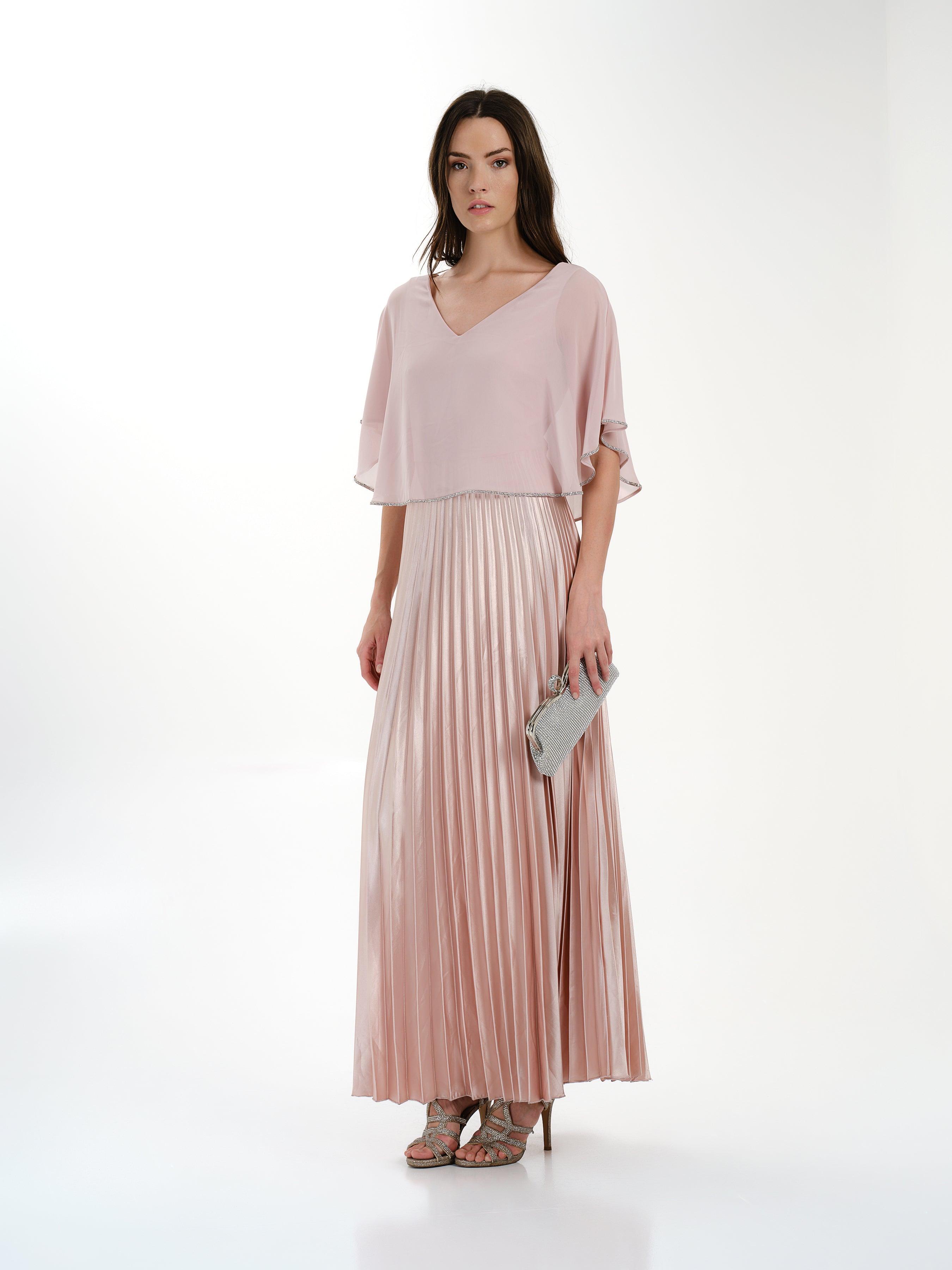 Pleated Cape Dress 