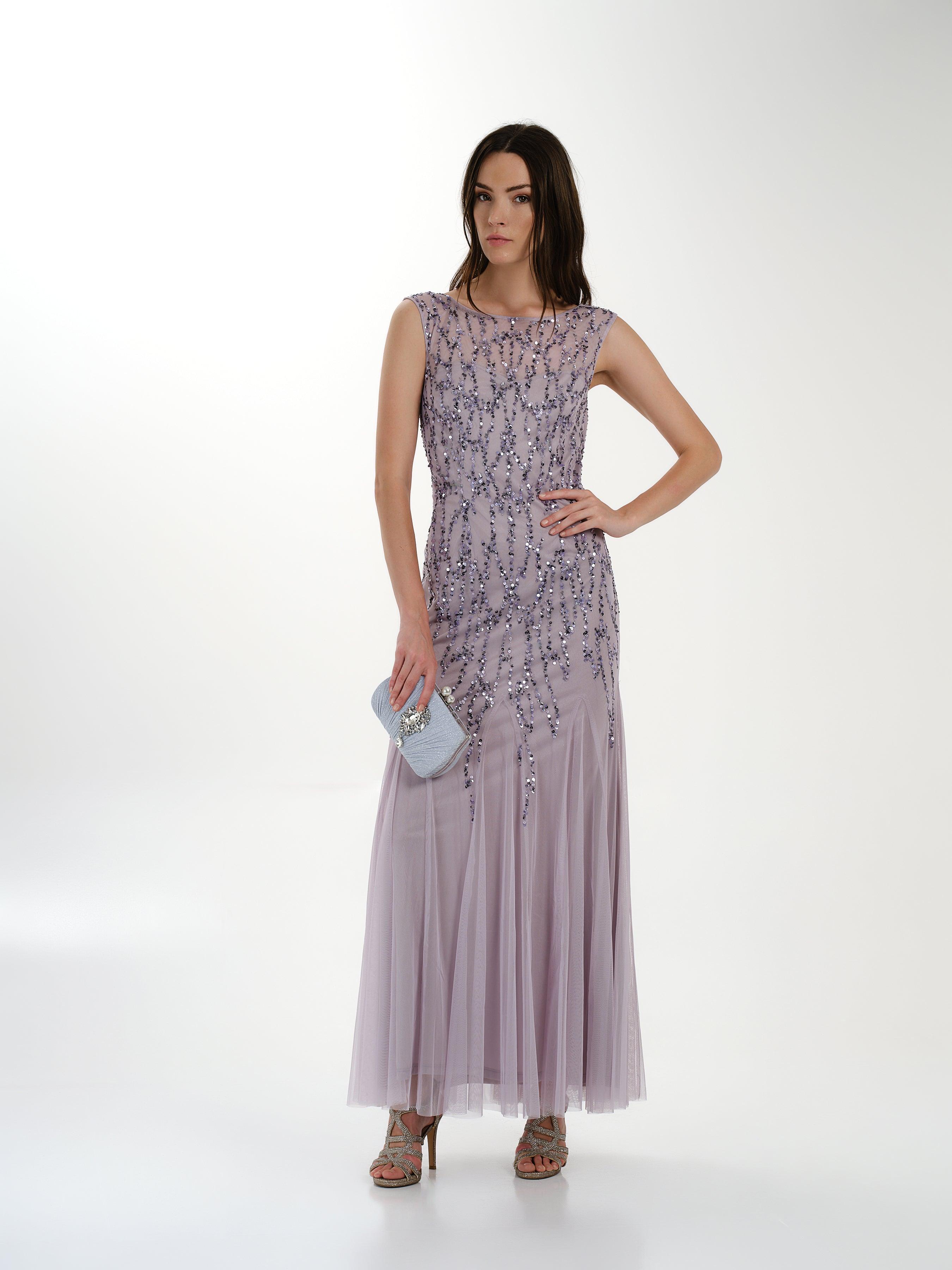 Lilac Sequin Maxi Dress