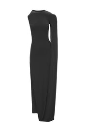 ASYMMETRIC CAPE GOWN