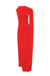 ASYMMETRIC CAPE GOWN