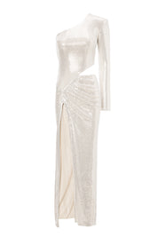 ASYMMETRIC CUTOUT GOWN
