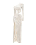 ASYMMETRIC CUTOUT GOWN