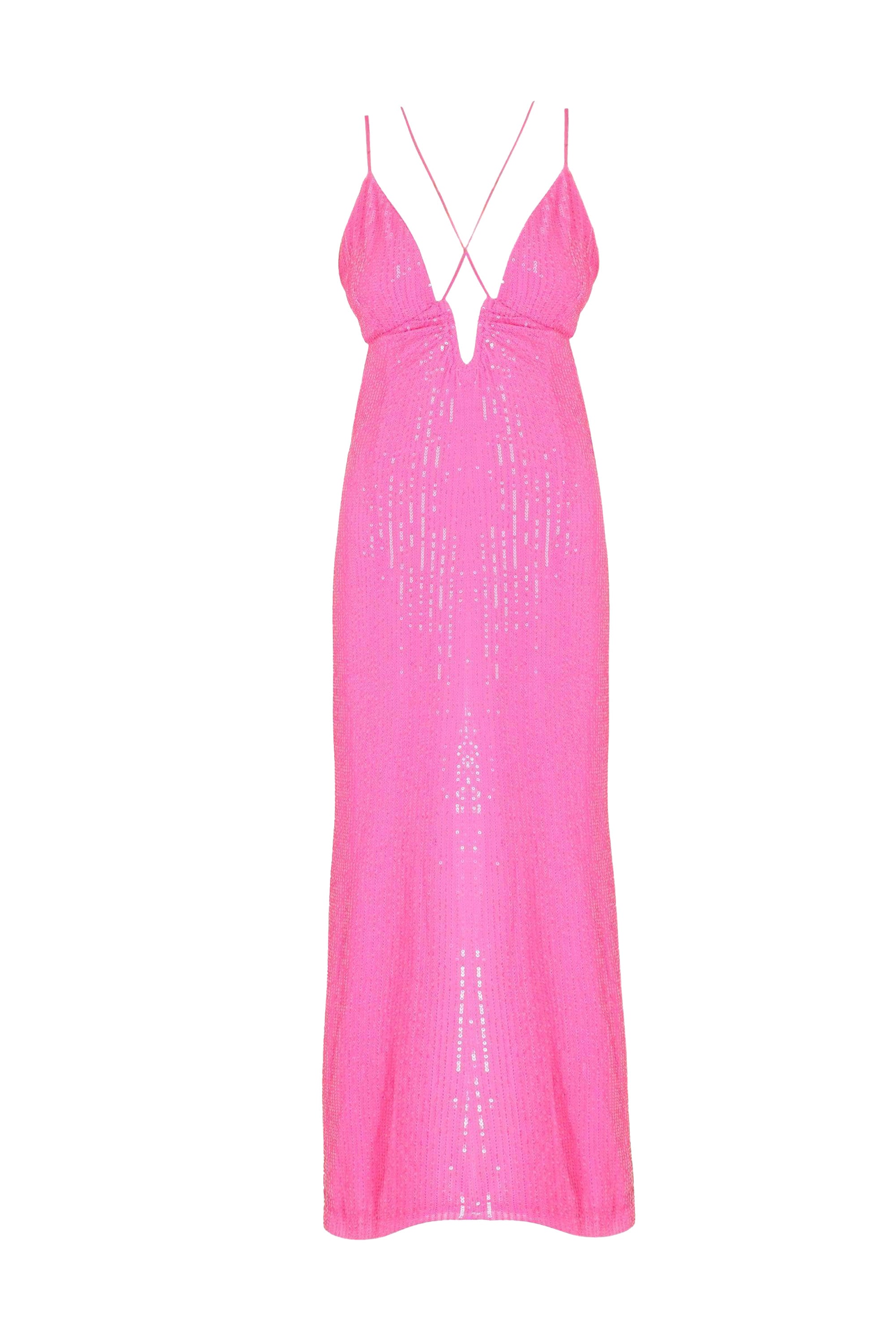 SEQUIN PLUNGE SLIP DRESS