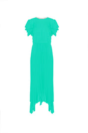 Crystal-Embellished Pleated Dress