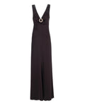 SLEEK MAXI DRESS WITH CRYSTAL BUCKLE