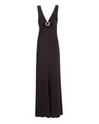 SLEEK MAXI DRESS WITH CRYSTAL BUCKLE