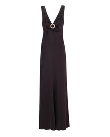 SLEEK MAXI DRESS WITH CRYSTAL BUCKLE
