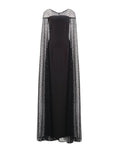 EMBELLISHED CAPE EVENING GOWN