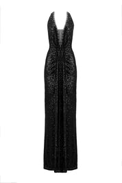 SEQUIN HALTER GOWN