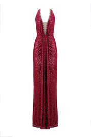 SEQUIN HALTER GOWN