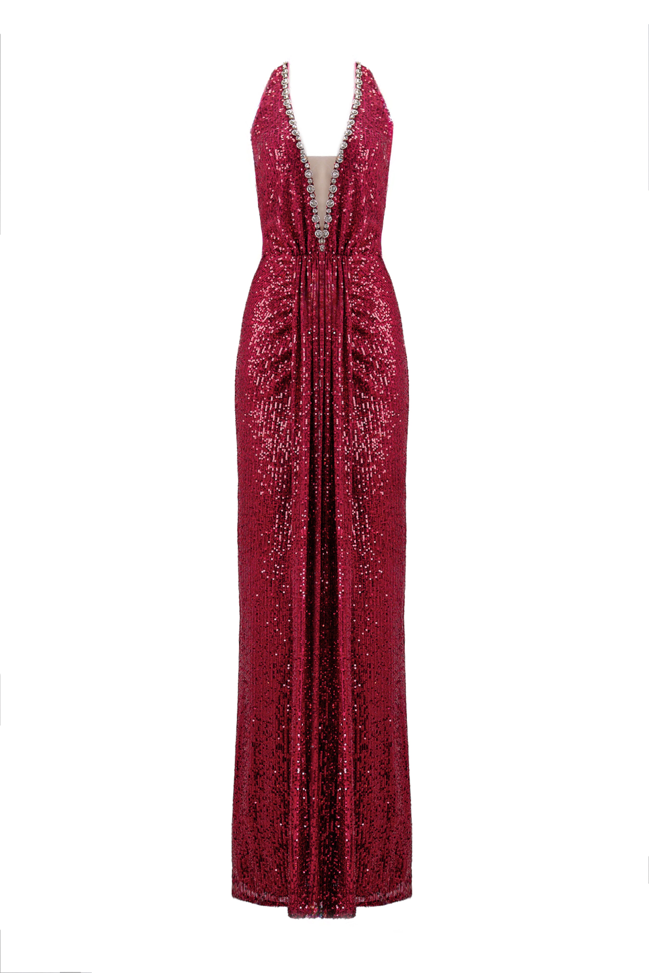 SEQUIN HALTER GOWN