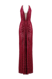 SEQUIN HALTER GOWN