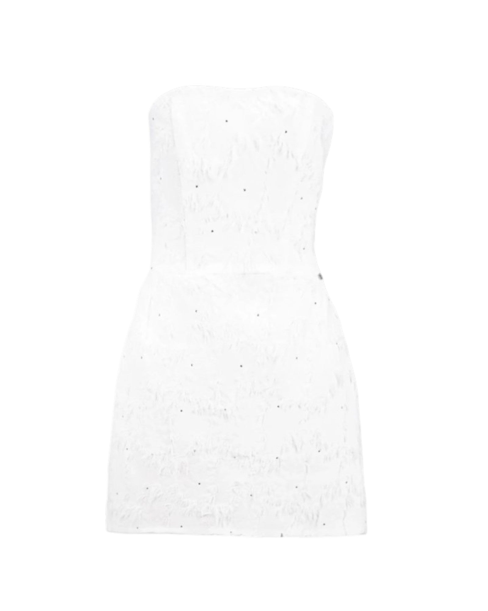STRAPLESS TEXTURED MINI DRESS