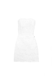 STRAPLESS TEXTURED MINI DRESS