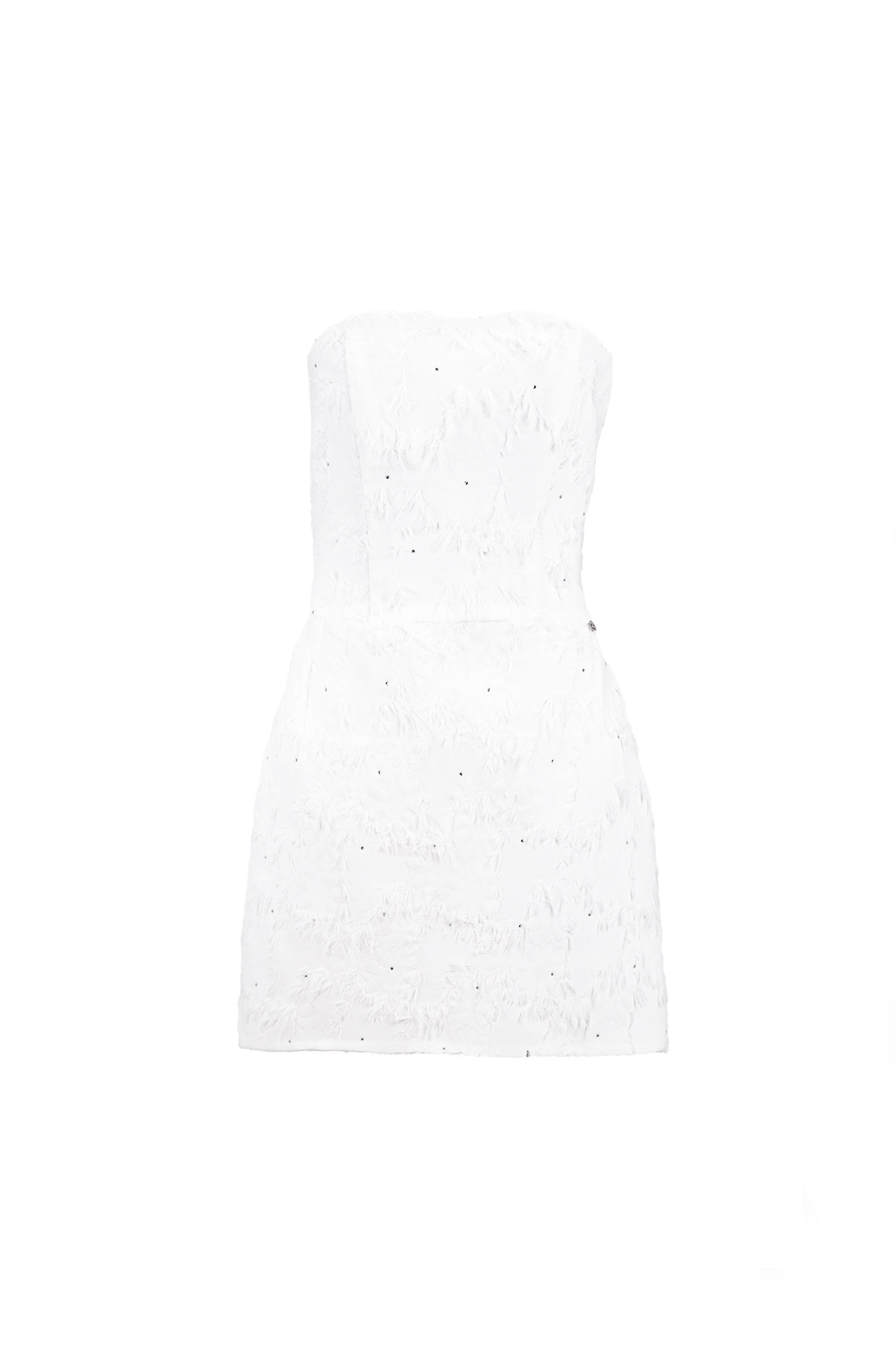 STRAPLESS TEXTURED MINI DRESS
