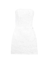 STRAPLESS TEXTURED MINI DRESS