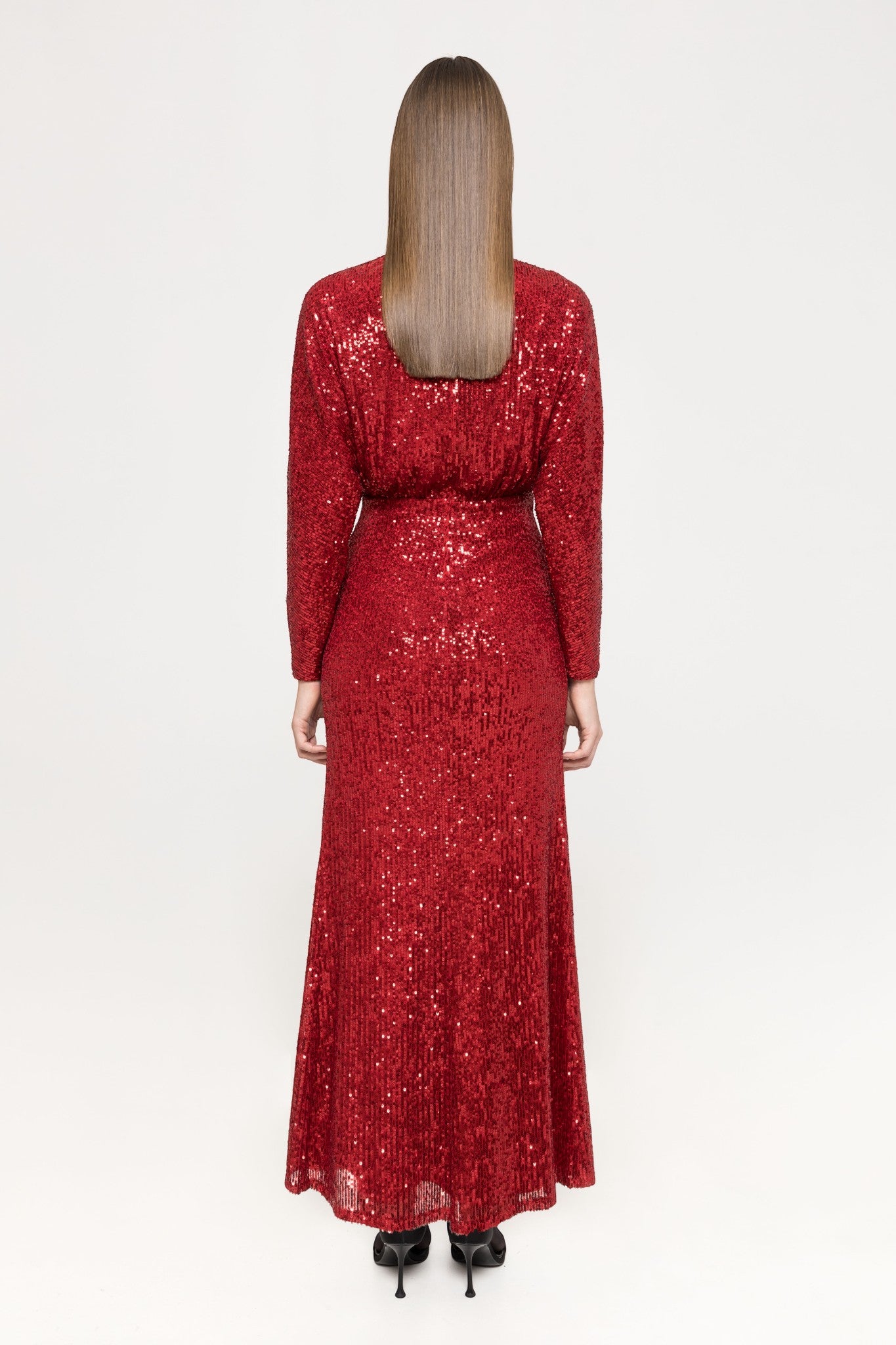 SEQUIN DRAPED LONG GOWN