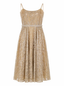 SEQUIN EMBELLISHED MIDI DRESS