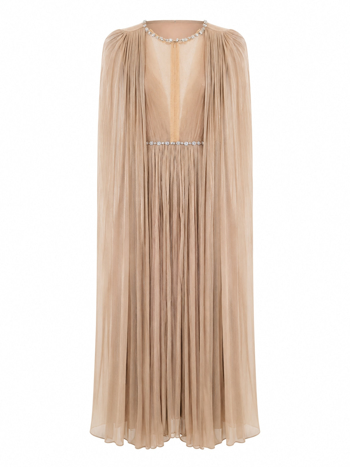 PLEATED CAPE GOWN