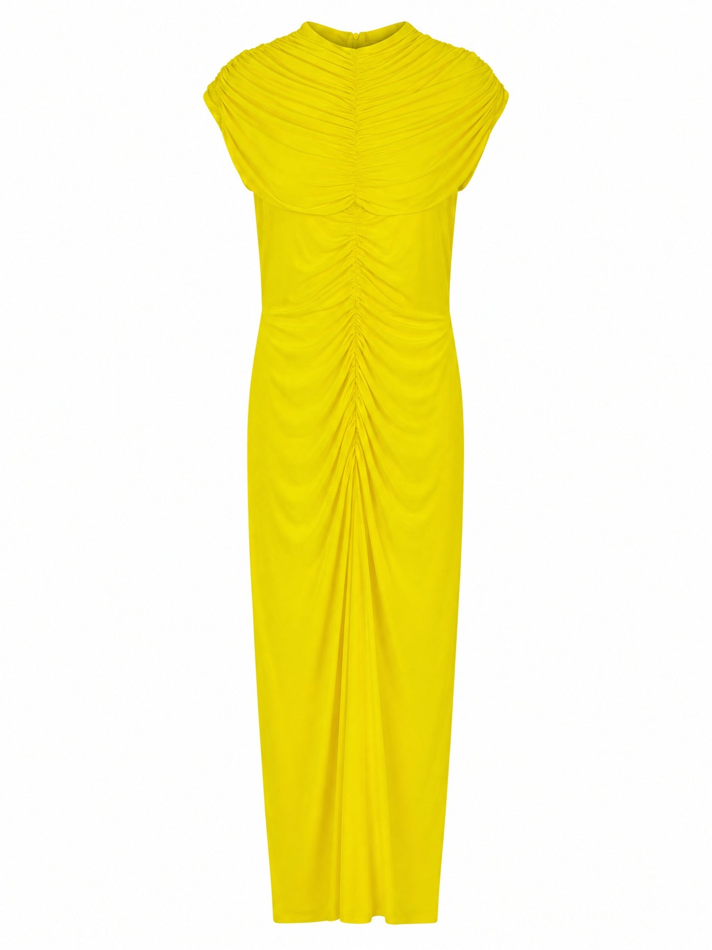 RUCHED CENTRE-SEAM JERSEY MAXI DRESS