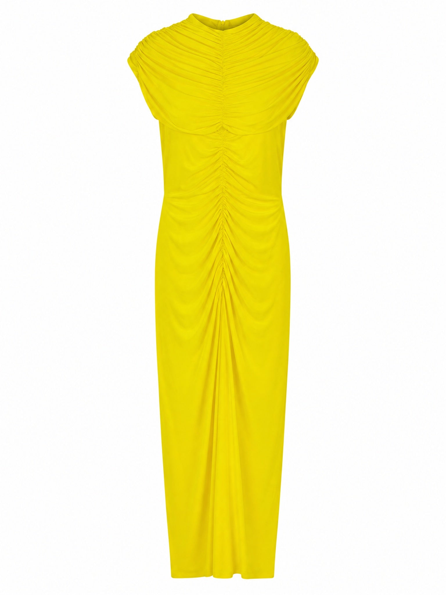 RUCHED CENTRE-SEAM JERSEY MAXI DRESS