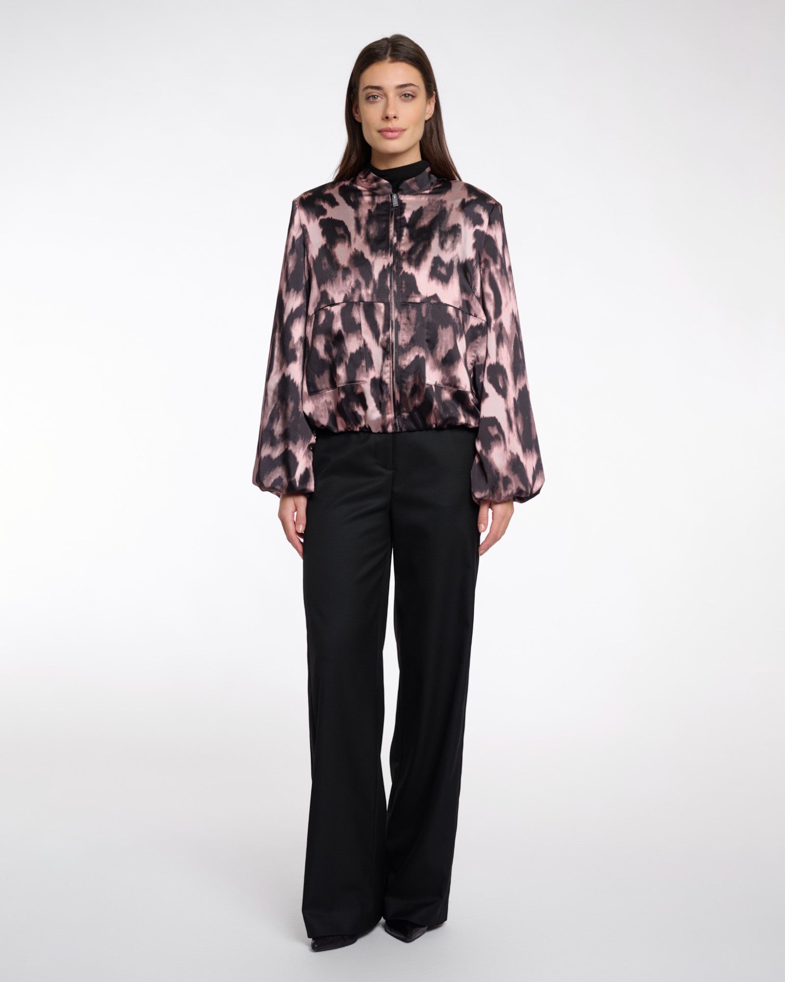 ABSTRACT SATIN JACKET