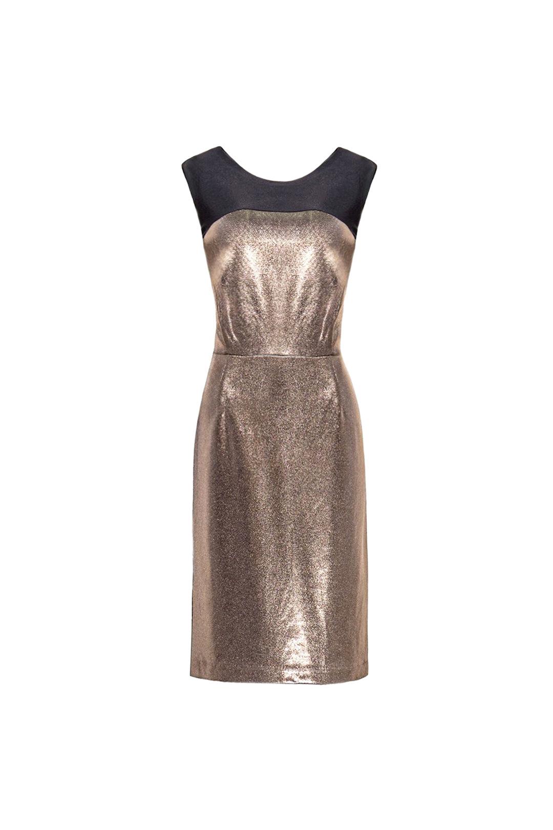 Black On Gold Glitter Dress