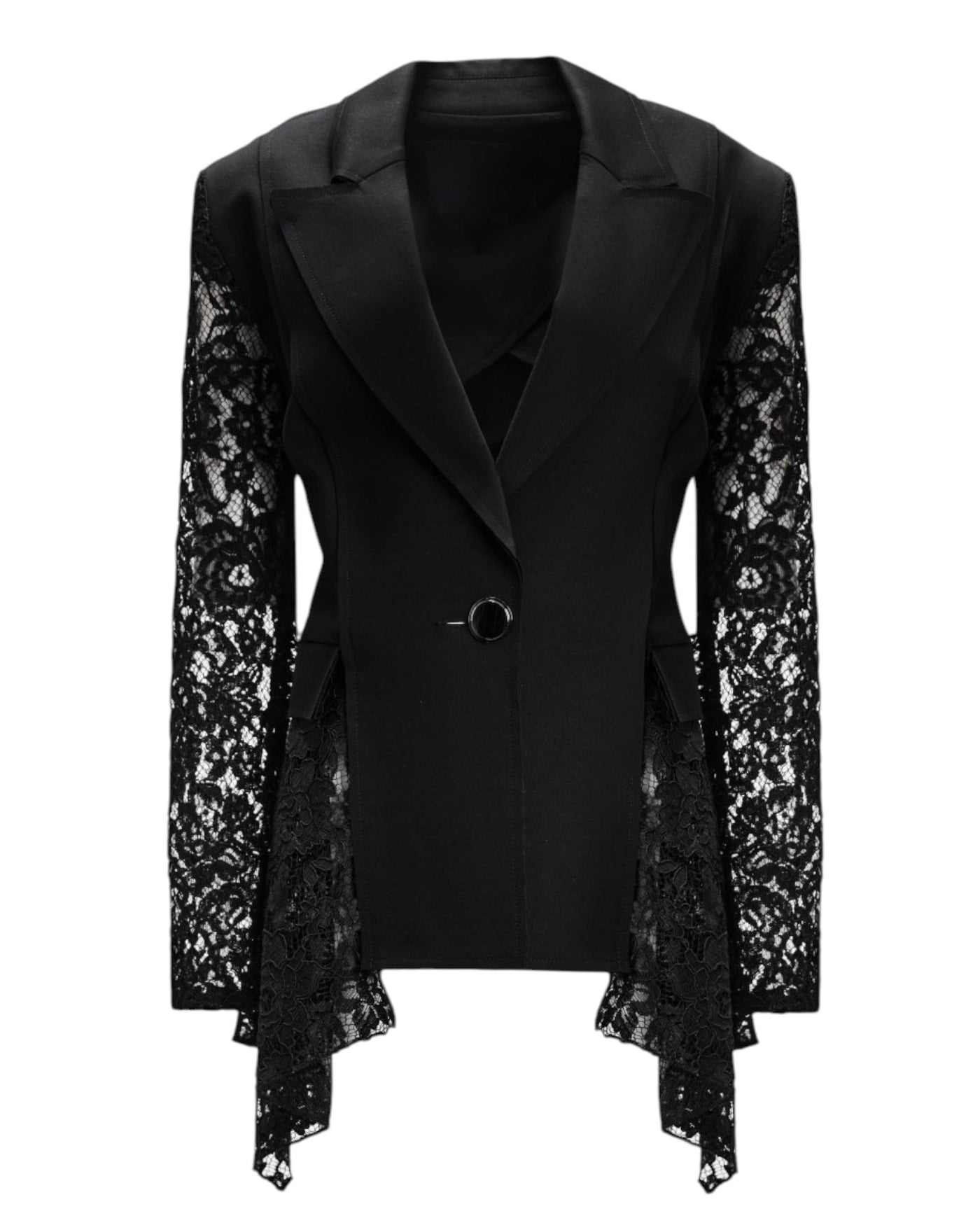 LACE-SLEEVE TAILORED BLAZER