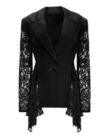 LACE-SLEEVE TAILORED BLAZER