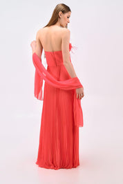 ROMANTIC PLEATED FLORAL GOWN