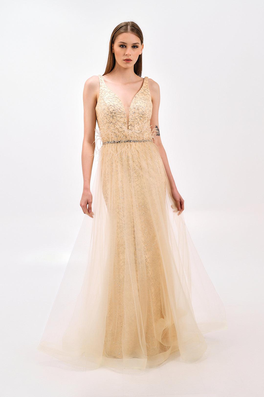 EMBELLISHED TULLE GOWN