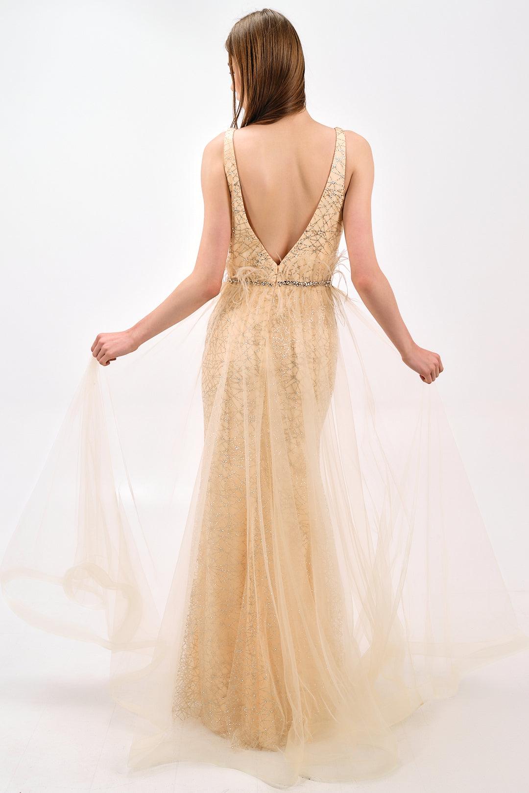 EMBELLISHED TULLE GOWN