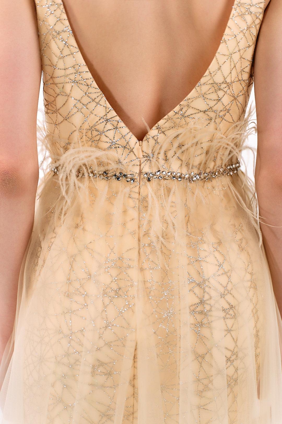 EMBELLISHED TULLE GOWN