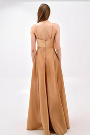 SATIN FLORAL DETAIL DRESS