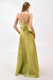 SATIN FLORAL DETAIL DRESS