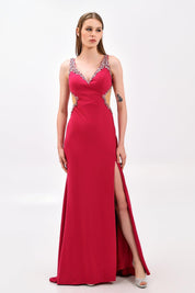 EMBELLISHED CUTOUT MERMAID GOWN