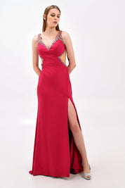 EMBELLISHED CUTOUT MERMAID GOWN