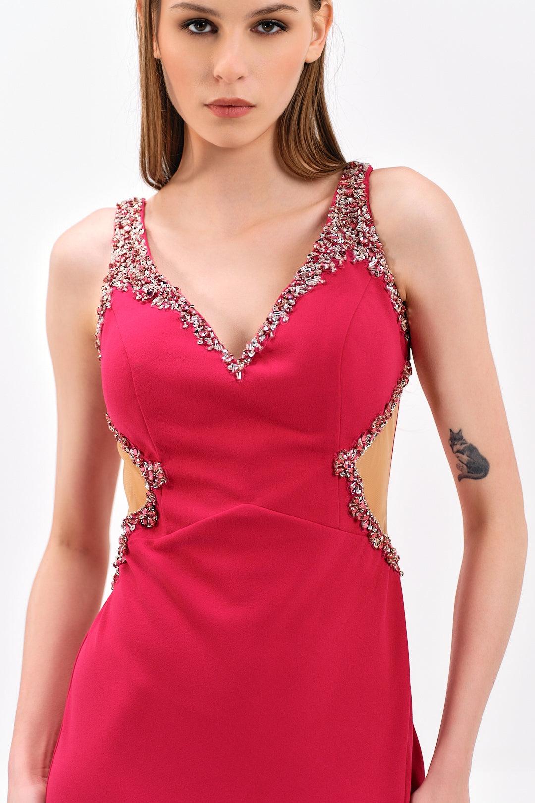EMBELLISHED CUTOUT MERMAID GOWN