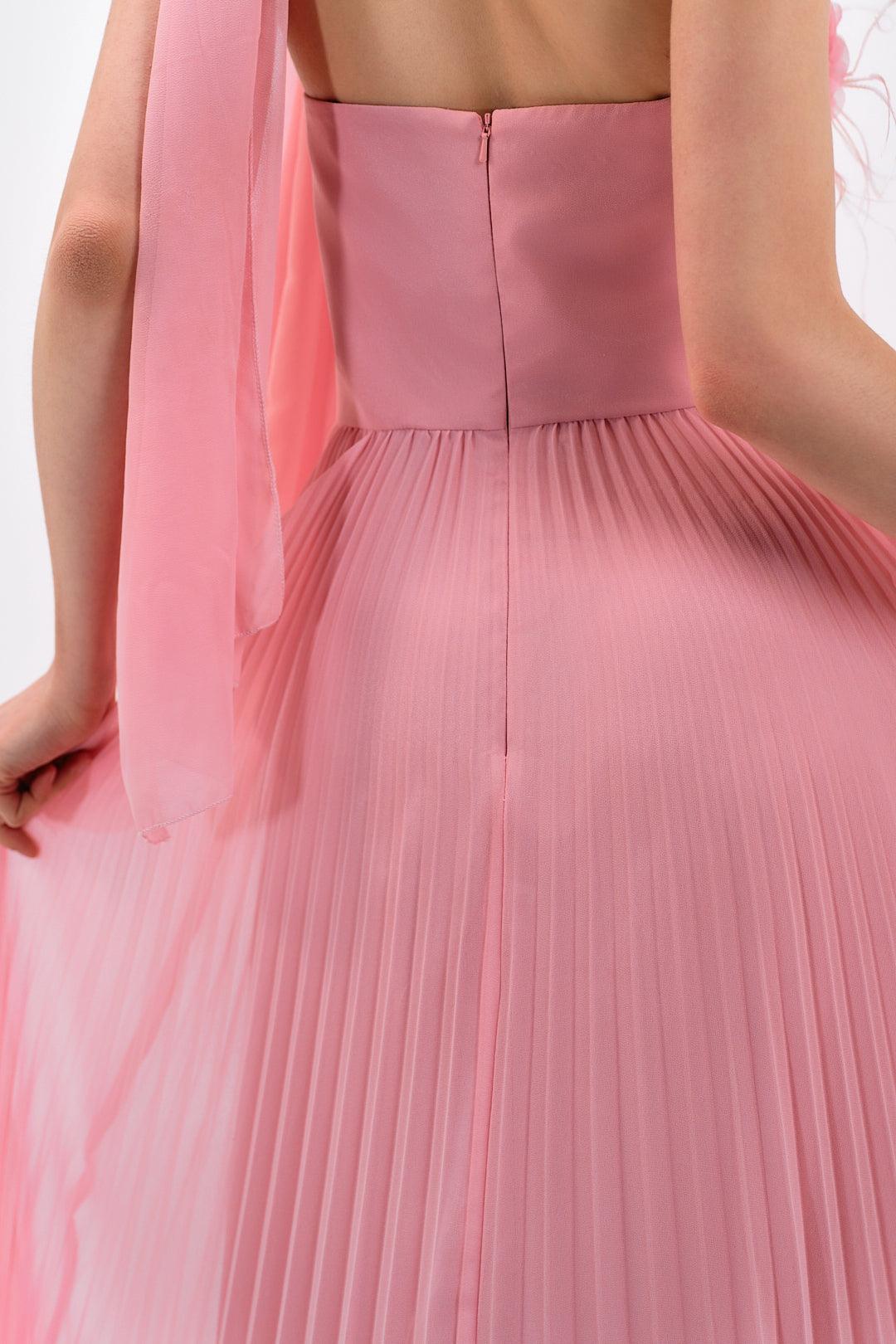 ROMANTIC PLEATED FLORAL GOWN