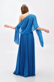 ROMANTIC PLEATED FLORAL GOWN