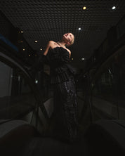 TEXTURED ORGANZA MAXI SKIRT