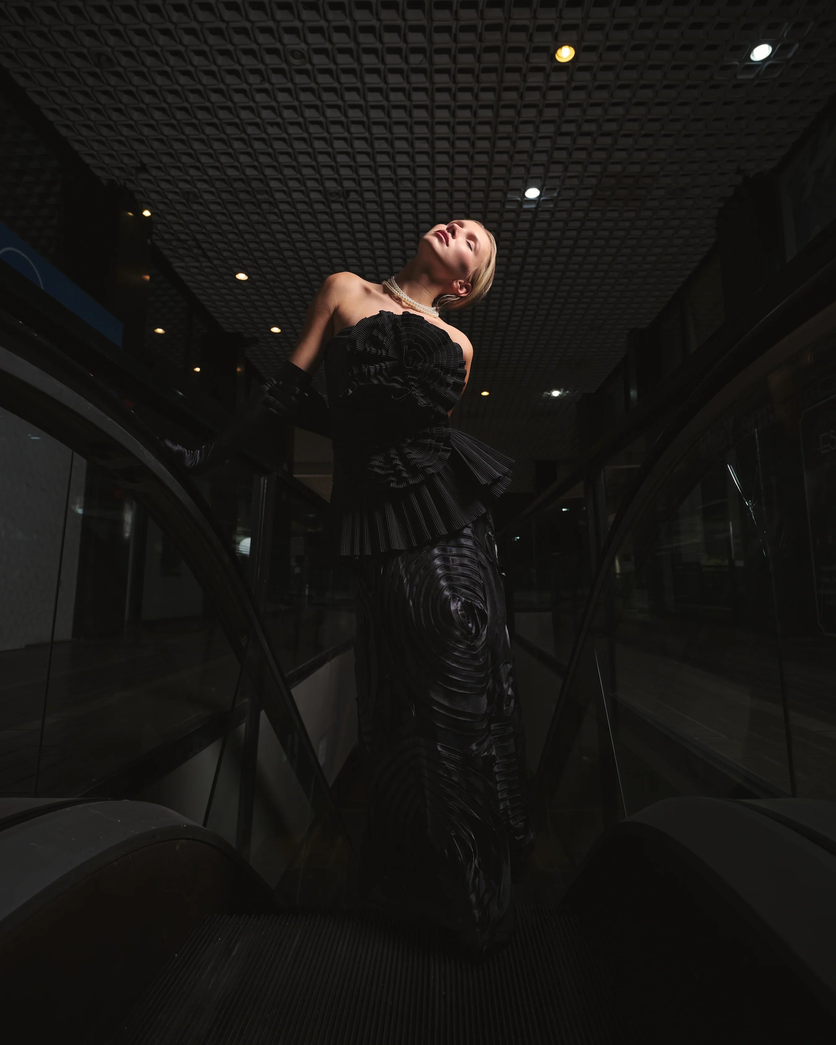 TEXTURED ORGANZA MAXI SKIRT