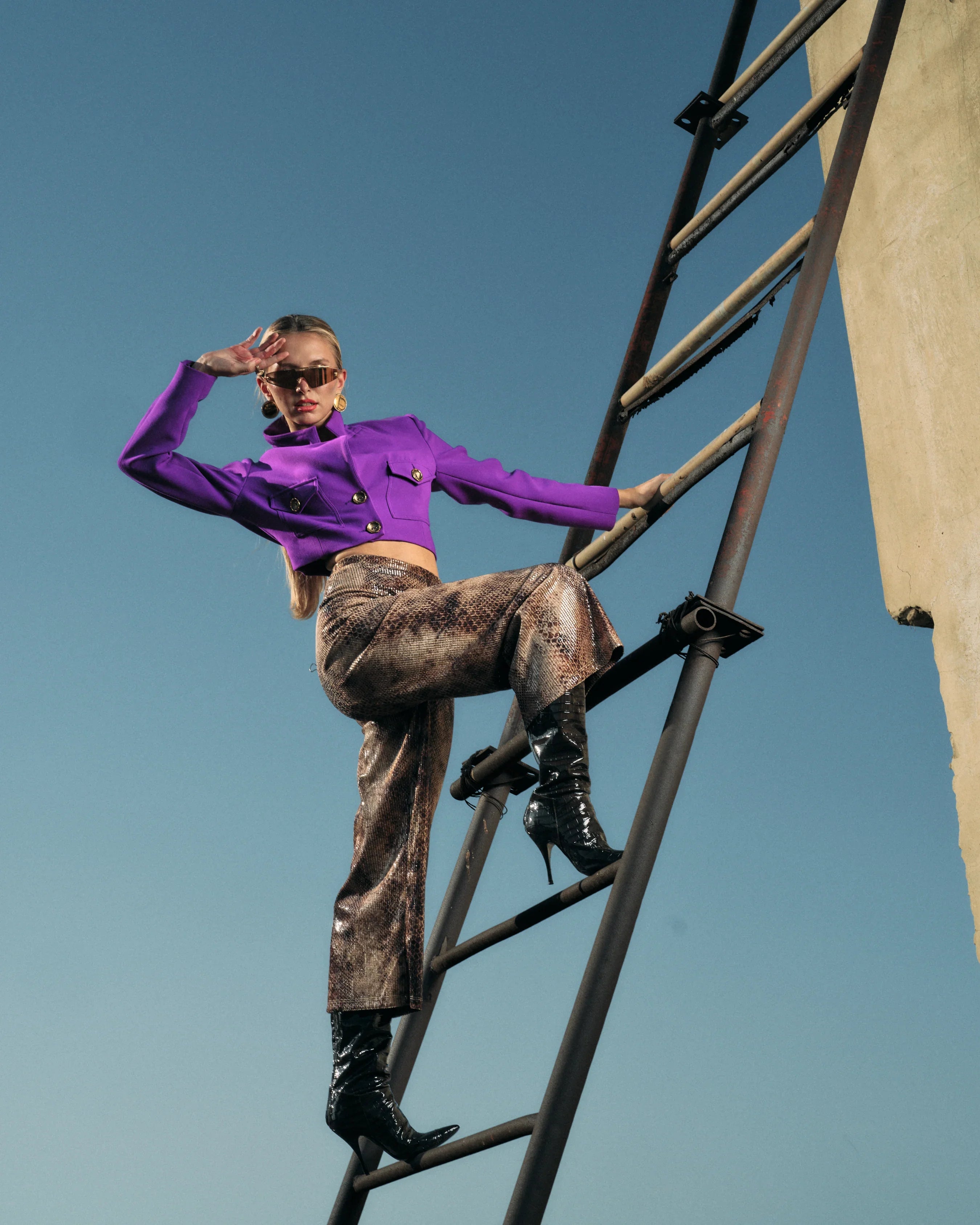 METALLIC PYTHON TWO-PIECE SET