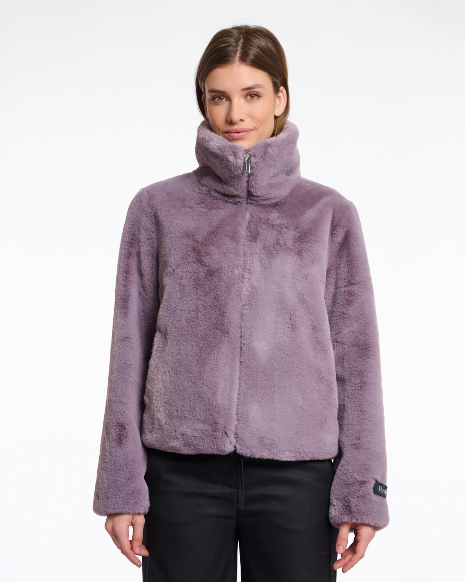 FAUX FUR HIGH-COLLAR JACKET