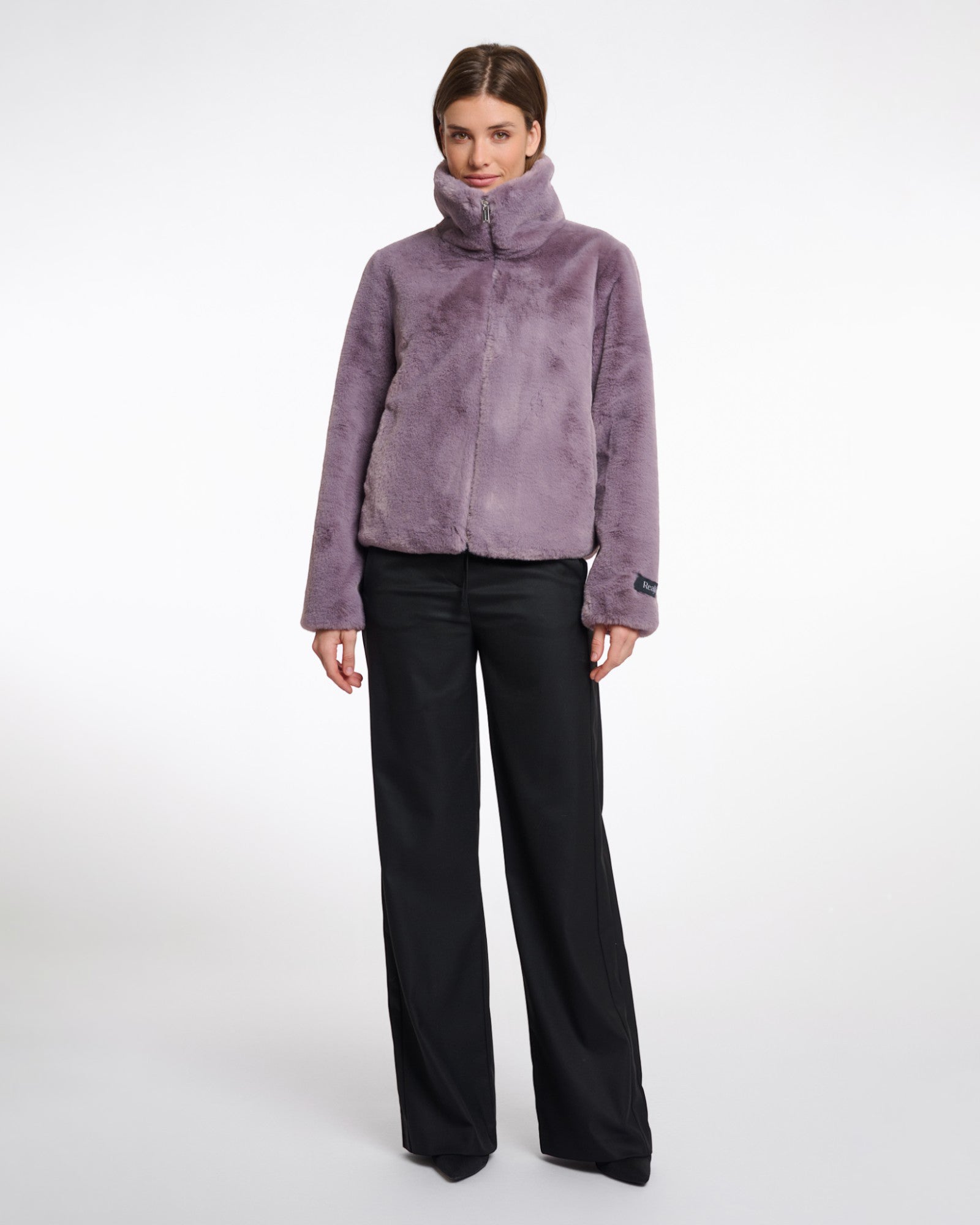 FAUX FUR HIGH-COLLAR JACKET