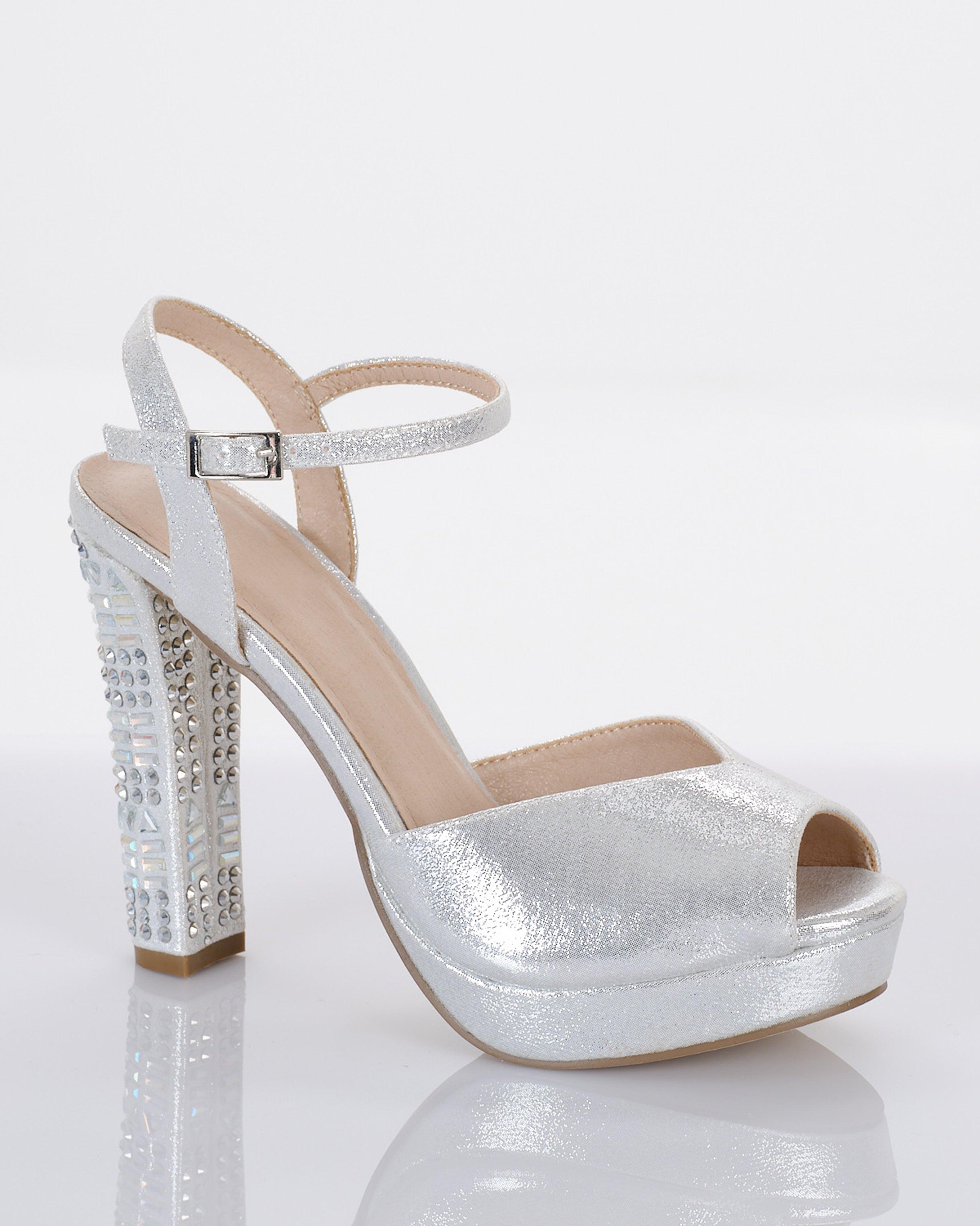 Crystal Embellished Platform Heels