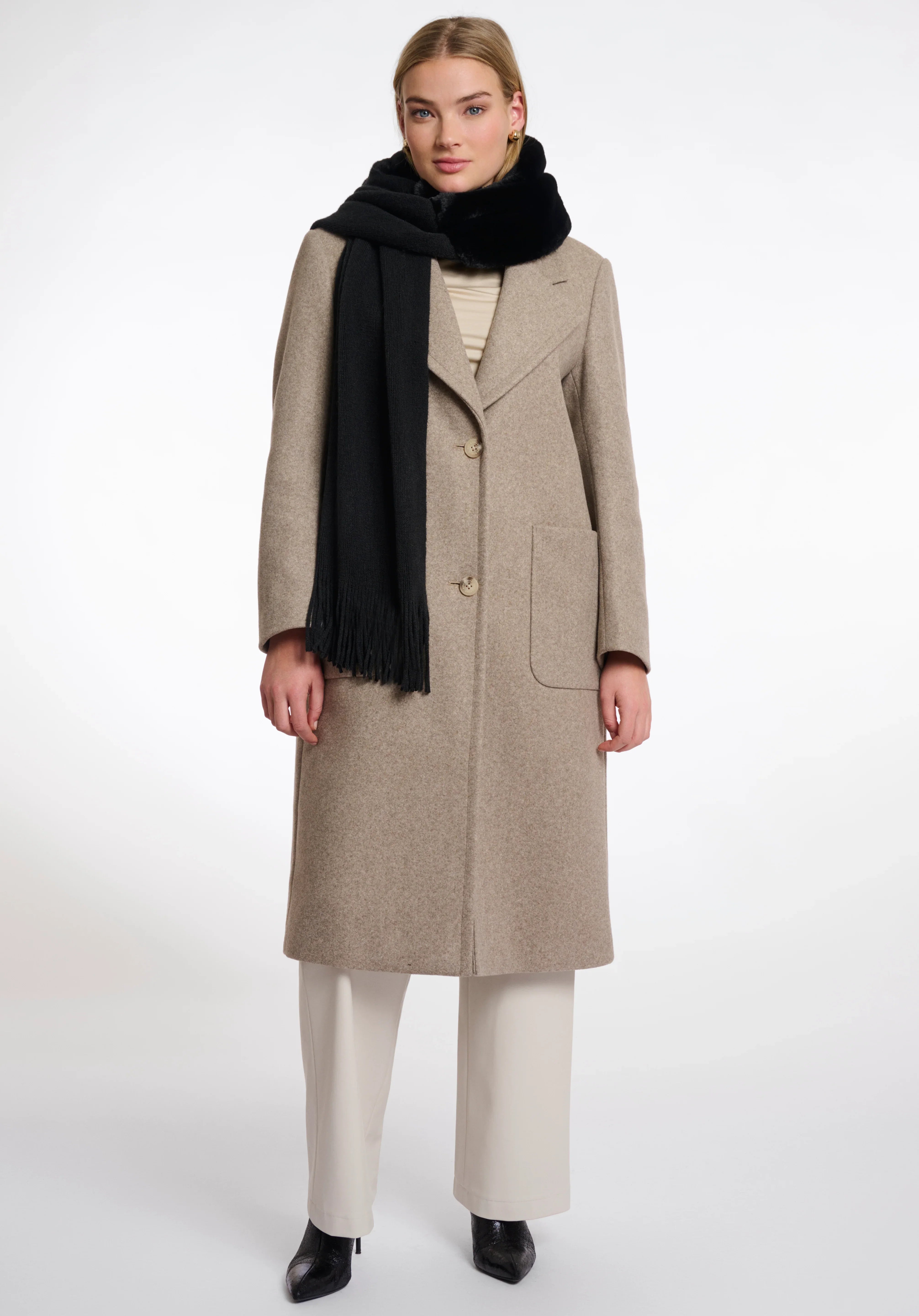 WOOL-BLEND LONG COAT