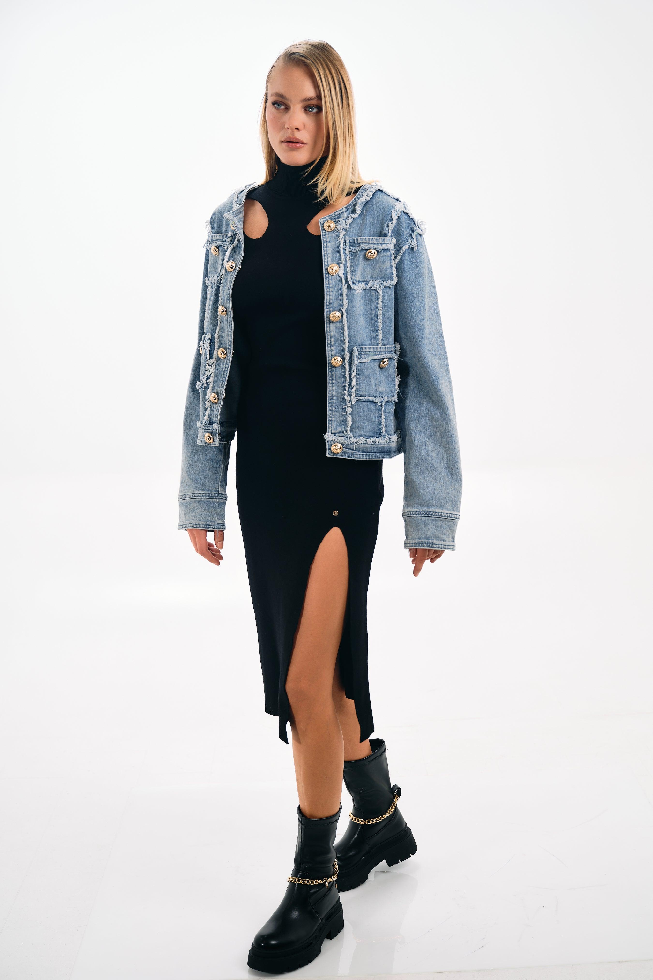 DISTRESSED DENIM JACKET