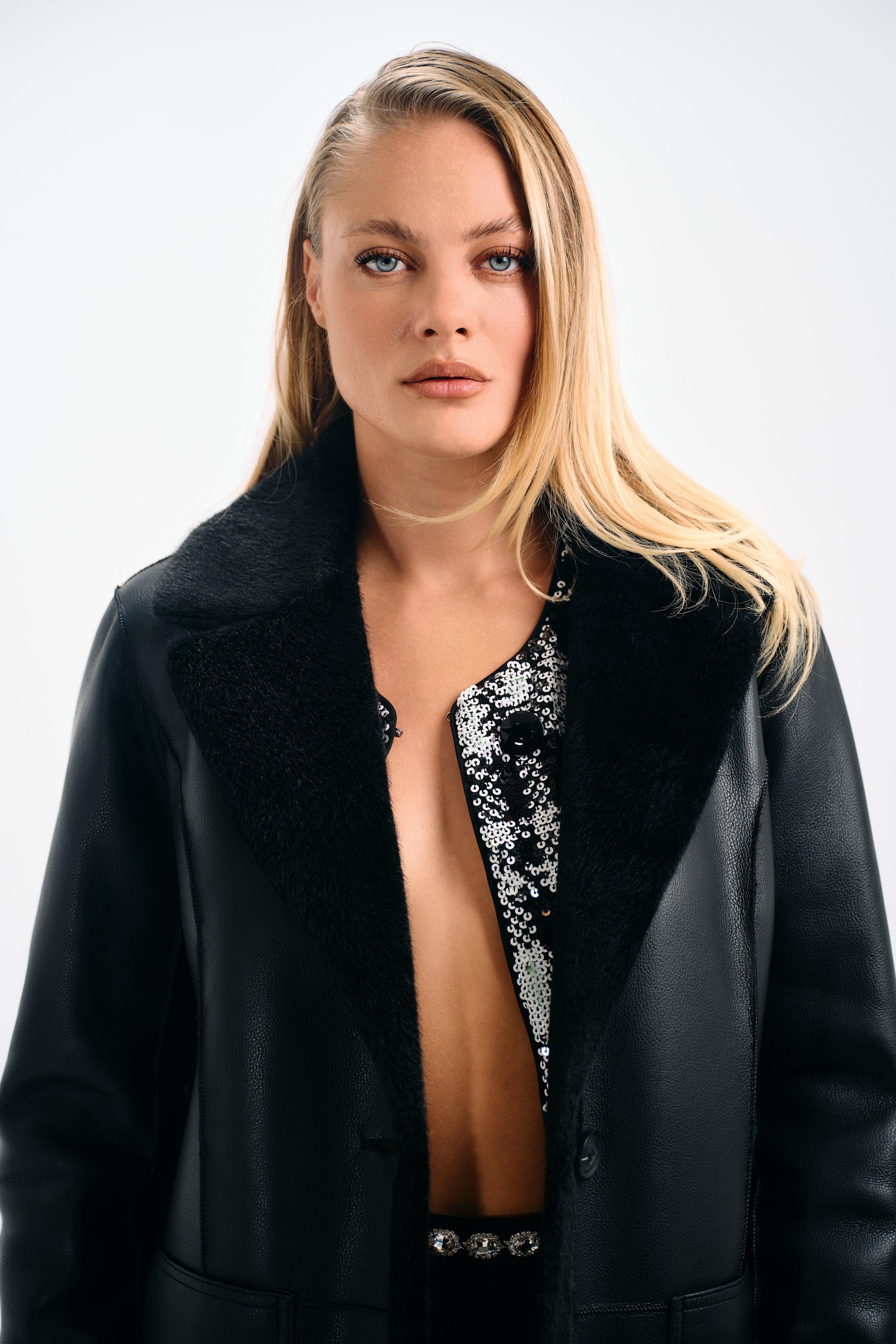 REVERSIBLE LEATHER COAT